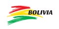 Abstract shapes in colors of Bolivia flag - concept banner. Vector illustration.
