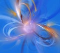 Abstract shapes of loops on blue background. The Big Bang Theory concept
