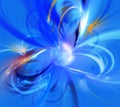 Abstract shapes of loops on blue background. The Big Bang Theory concept