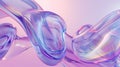 Abstract shapes in a purple and blue gradient, fluid glasslike forms on a pink background, glossy finish, high resolution, Royalty Free Stock Photo