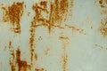 Abstract shapes of rust streaks on a painted metal