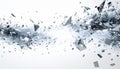 Abstract Shards Exploding With Light Burst Centered On White Background Dynamic Motion Royalty Free Stock Photo