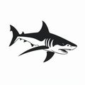 Abstract Shark Illustration: Dark, White, And Brown Silhouette