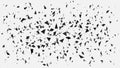 Abstract shatter particles. Random flying dark triangles particles, shattered texture and broken pieces isolated explosion vector