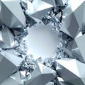 Abstract Shattered Geometric Crystal Formation With Light Reflection And Dark Center Royalty Free Stock Photo