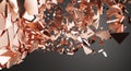 Abstract Shattered Surface With Chaotic Flying Particles Background