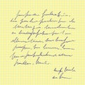 Abstract sheet of paper with handwritten text