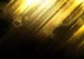 Abstract shine golden blurred background with bokeh light lines and gold glitter on dark background Royalty Free Stock Photo