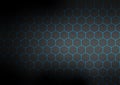 Abstract Shining Blue Hexagons Mesh in Black Background Royalty Free Stock Photo