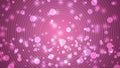 Abstract Shining Bokeh and Concentric Circles in Blurred Pink Background