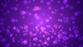 Abstract Shining Bokeh and Concentric Circles in Blurred Pink and Purple Background