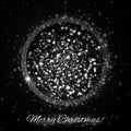 Abstract Shining Christmas ball on black background Royalty Free Stock Photo