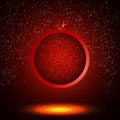 Abstract Shining Christmas ball on red background Royalty Free Stock Photo