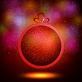 Abstract Shining Christmas balls on red background Royalty Free Stock Photo