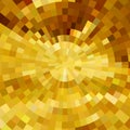 Abstract gold shiny concentric mosaic vector background. Royalty Free Stock Photo