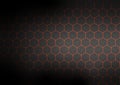 Abstract Shining Orange Hexagons Mesh in Black Background Royalty Free Stock Photo