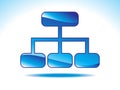 Abstract shiny blue sitemap icon
