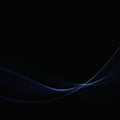 Vector Abstract shiny color blue wave design element on dark background. Science or technology design Royalty Free Stock Photo