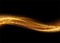 Abstract shiny color gold wave design element