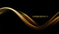 Abstract shiny color gold wave design element