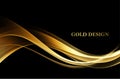 Abstract shiny color gold wave design element Royalty Free Stock Photo
