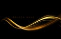 Abstract shiny color gold wave design element Royalty Free Stock Photo