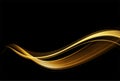 Abstract shiny color gold wave design element