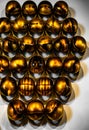 Abstract shiny golden motorcycle helmet