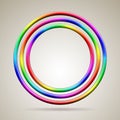 Abstract shiny rainbow colored vector rings