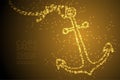 Abstract Shiny Star pattern Anchor shape, aquatic and marine life concept design gold color illustration Royalty Free Stock Photo