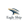 Abstract Ship Logo Design Shaped Eagle Head