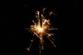 Abstract shot of a burning firework fuse