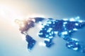 This abstract shows a world map in binary, symbolizing digital tech and global networks Royalty Free Stock Photo