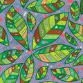 Abstract sick leaves seamless pattern