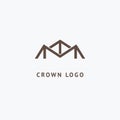 Abstract vetor crown logo vector design. Sign for beauty salon, elite accessories, jewelry, hotels, spa, wedding