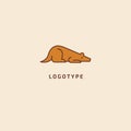 Ferret silhouette logo. Vector abstract minimalistic illustration veterinary. Mink icon. Pet, pet shop, zoo, clinic vector flat st