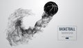 Abstract silhouette of a basketball ball on white background. Basketball player ball is flying. Vector illustartion Royalty Free Stock Photo