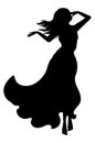 Belly dancer girl silhouette