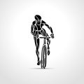 Abstract silhouette of bicyclist. bike cyclist logo Royalty Free Stock Photo
