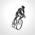 Abstract silhouette of bicyclist. bike cyclist logo Royalty Free Stock Photo