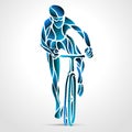 Abstract silhouette of bicyclist. Black bike cyclist logo Royalty Free Stock Photo