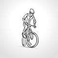 Abstract silhouette of bicyclist. Black bike cyclist logo Royalty Free Stock Photo