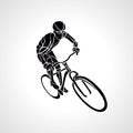 Abstract silhouette of bicyclist. Black bike cyclist logo Royalty Free Stock Photo