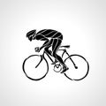Abstract silhouette of bicyclist. Black bike cyclist logo Royalty Free Stock Photo