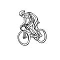 Abstract silhouette of bicyclist. Black bike cyclist logo