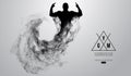 Abstract silhouette of a bodybuilder. gym logo on the white background. Bodybuilder training. Vector illustration Royalty Free Stock Photo