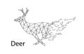 Abstract silhouette of a deer from collapsing polygons