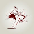 Abstract silhouette of a girl in karate. Royalty Free Stock Photo