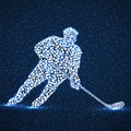 Abstract silhouette hockey player with hockey stick