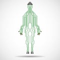 Abstract silhouette man of circuit board Royalty Free Stock Photo